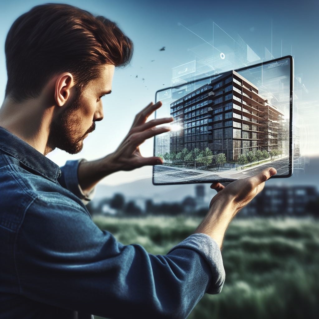 A man visualizing Augmented Reality experience by Heavenlybuild a 3d architecture rendering company